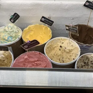 Selection of ice cream