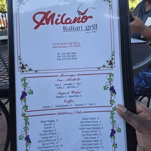 The menu
