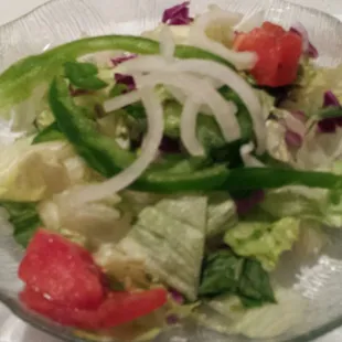 Ok salad. The dressing was not bottled. It was homemade ranch and very good.