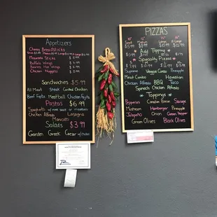 Their main menu where most people order from