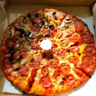 Half pepperoni and combo