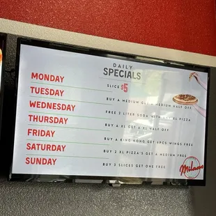 a menu and a menu board