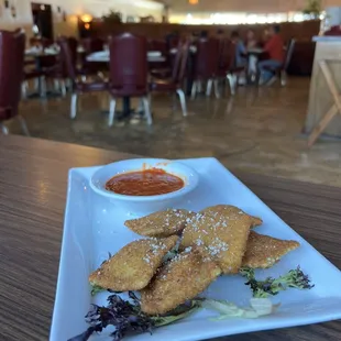 Friend cheese ravioli