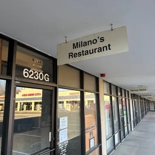 the entrance to the restaurant
