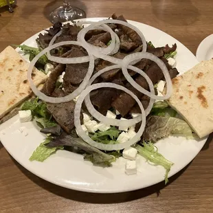 Salad with gyro meat