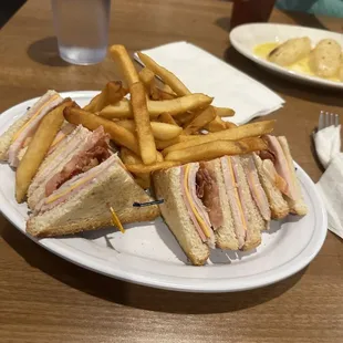 Classic Club with fries