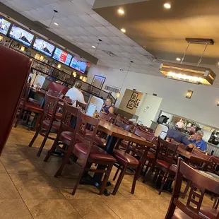 the dining area of the restaurant