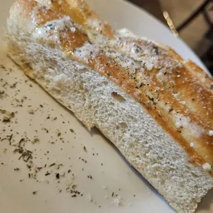 The garlic bread