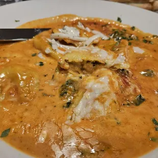 Crab &amp; shrimp ravioli