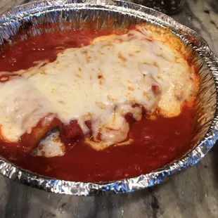 The pasta sampler. I had the dig under the mountain of cheese &amp; sauce to identify the food.