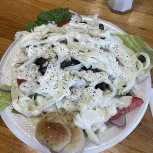 Side salad is a good size