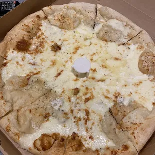 This supposed to be a cheese pizza from Milano pizza in Germantown.