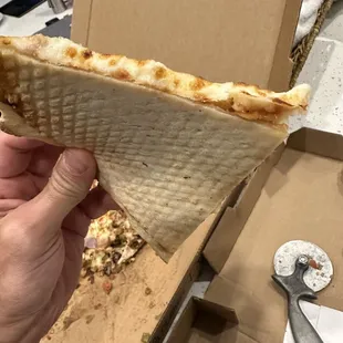 bottom is like a piece of processed cardboard.  cheese is pretty BS too