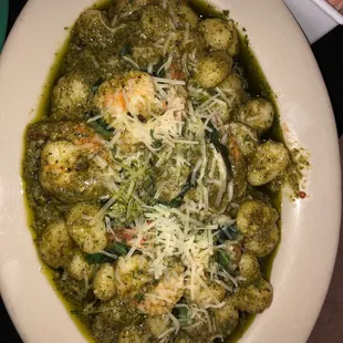 Gnocchi with shrimp. It is definitely sizeable.