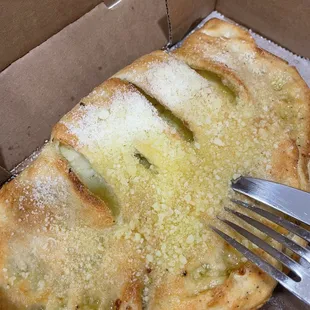 Cheese calzone - requested garlic butter sauce instead of marinara - very yummy!