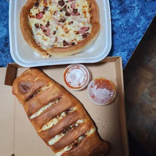 Meat Lover&apos;s Personal Pizza &amp; Build your own Stromboli.