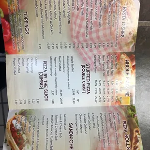 Here are the menu pics