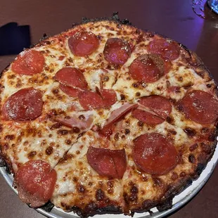 Gluten free hot honey pepperoni pizza
