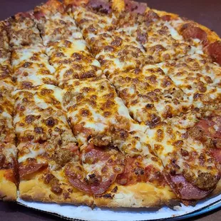 pepperoni and sausage pizza