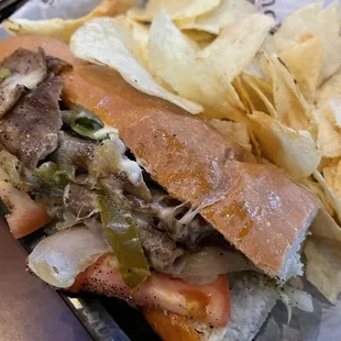 Philly Steak, half sandwich