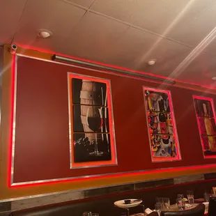 a row of tables in a restaurant