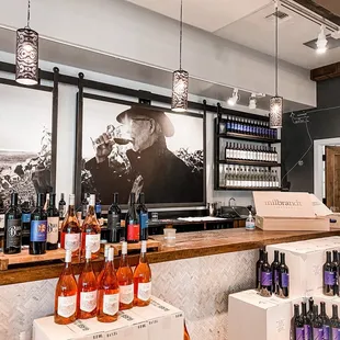 a display of wines in a wine shop