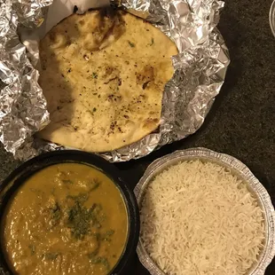 Garlic Naan Fish Madras Curry