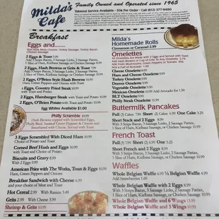 Updated menu