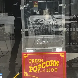 Our old school popcorn machine.