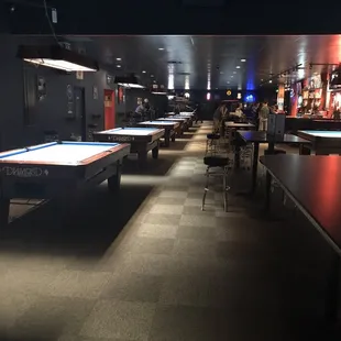 Pool tables and barn from the back