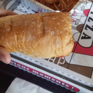 Mossy bread that came with the spaghetti