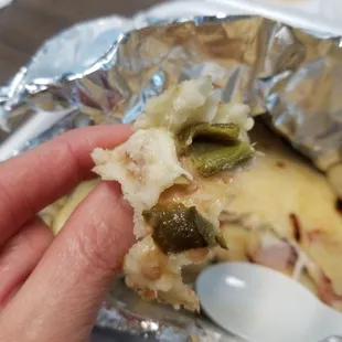Inside jalapeno pupusa.