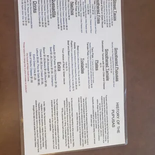 menu