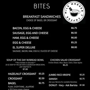 Bites Menu