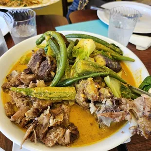 a plate of food on a table