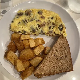 Bacon and swiss omelette