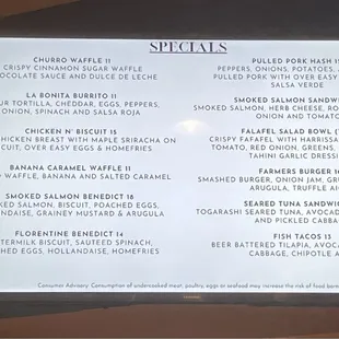 Partial menu changes often