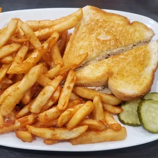 Tuna melt on white bread