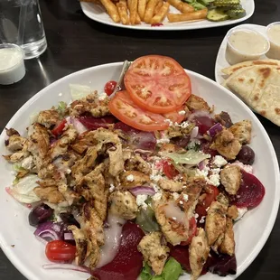 Greek salad with chicken