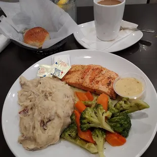 Salmon,  homemade  mashed potatoes