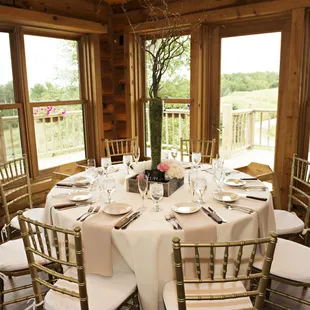 a table set for a wedding reception