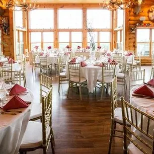 tables set for a wedding reception