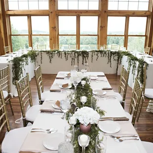 tables set for a wedding reception