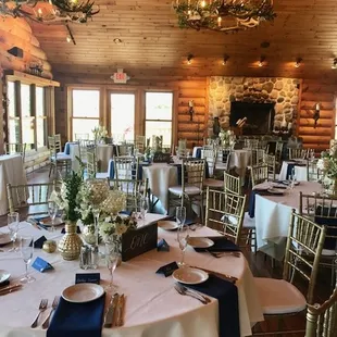 tables set for a wedding reception