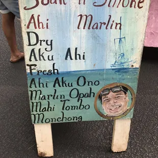 a sign with a picture of a man