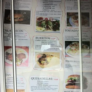 menus and prices