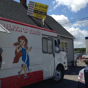 a woman in a blue dress