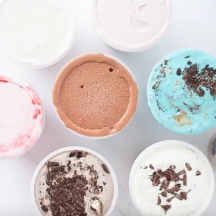 a variety of ice creams