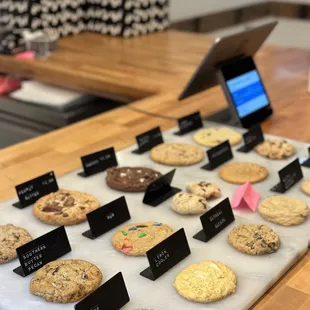 a variety of cookies on display