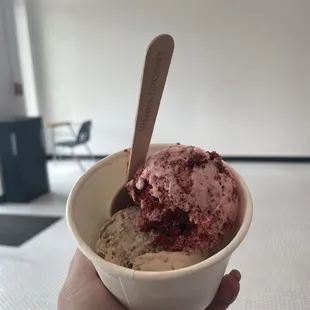 Nutella ice cream and red velvet